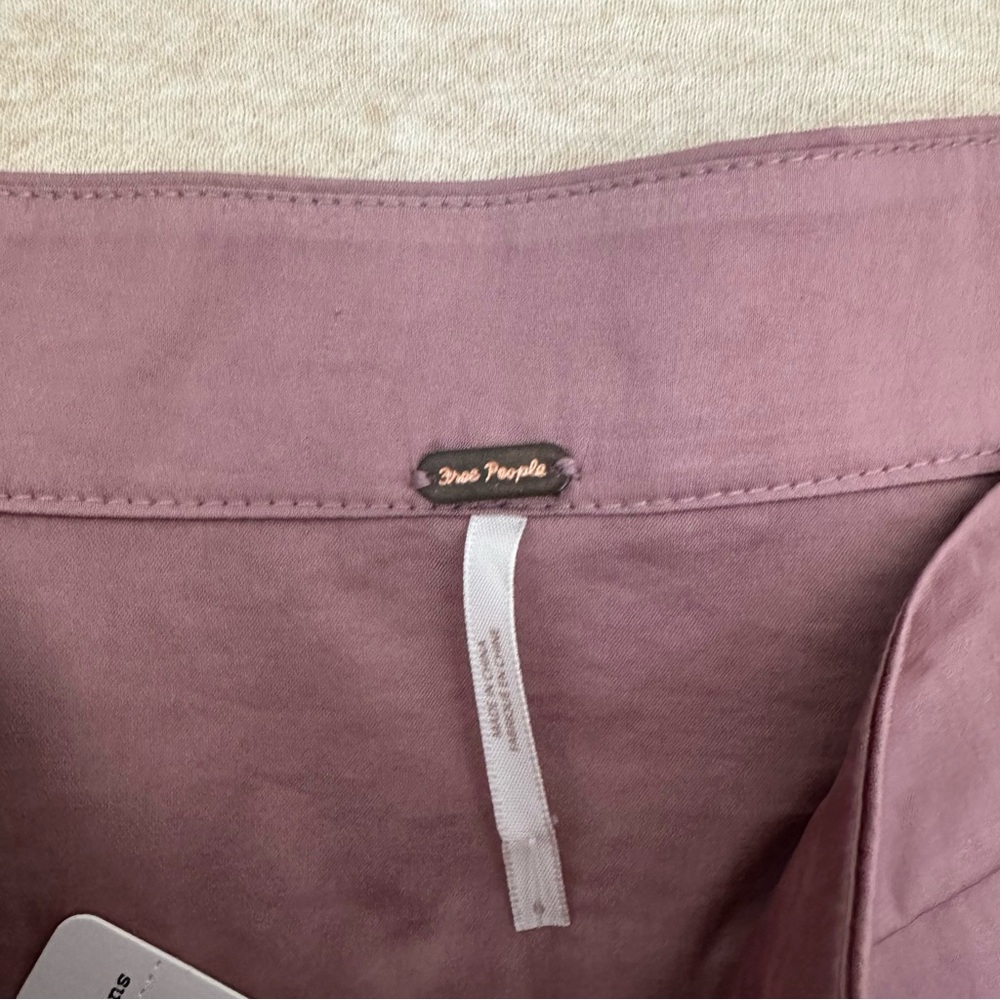 Free People Women’s Pink Satin Boho Runway Low Rise Polyester Skirt Size 6 - Picture 3 of 10